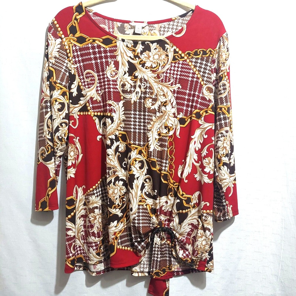 Est. 1946 Womens Medium Blouse 3/4 Sleeve Stretch Lightweight Comfy Polyester‎